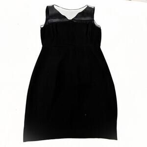 Max Mara LBD Italy Sleeveless Cocktail Dress Sheer Neckline Size S/M